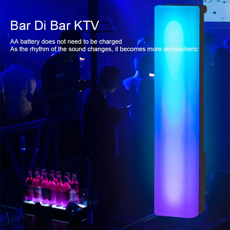 3D RGB light pick-up table top ambiance lamp with voice-activated rhythm lighting in black or white shell