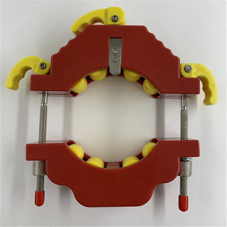 Yellow plastic and stainless steel bottle cutting tool for DIY glass crafts