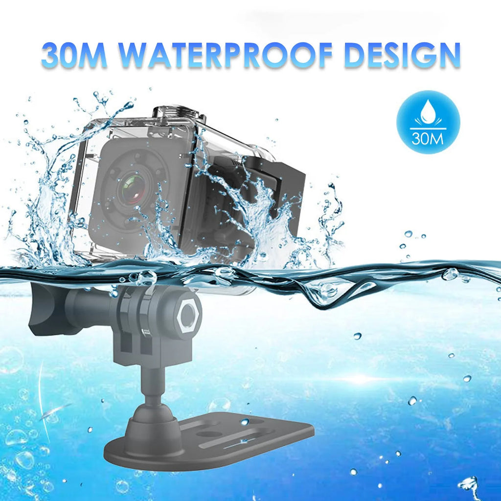 Black SQ29 waterproof sports camera showing its compact design and lens.