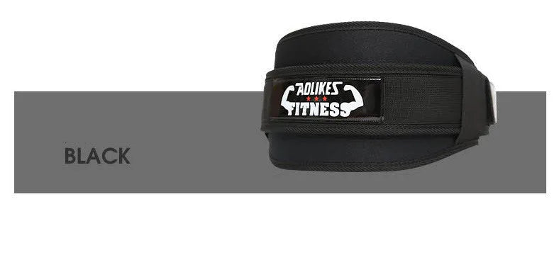 Nylon fitness waistband for adult weightlifting in black, red, or yellow colours