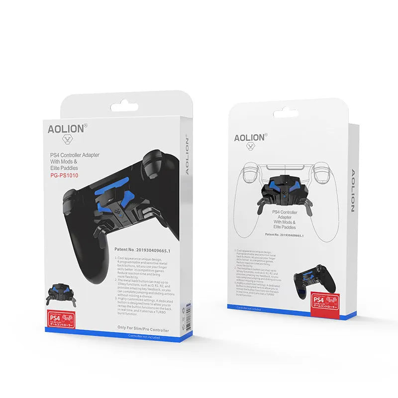Black PS4 controller back button attachment with 3-metre cable for PS4 Slim and Pro models