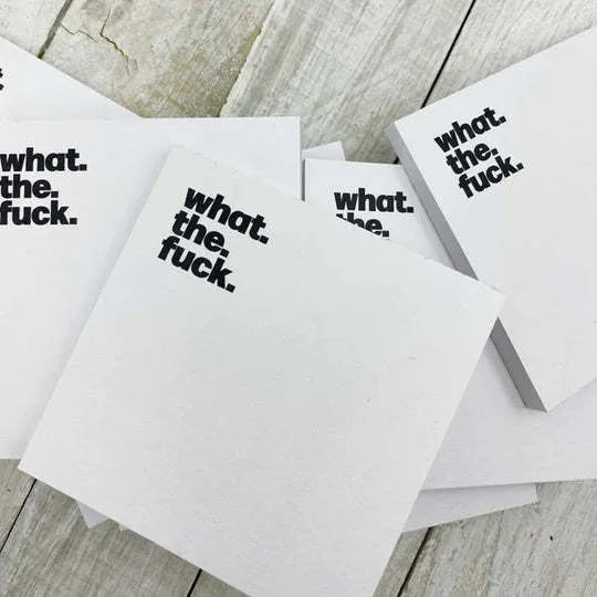 Square 7.5cm sticky notes with colourful English phrase covers and adhesive backing