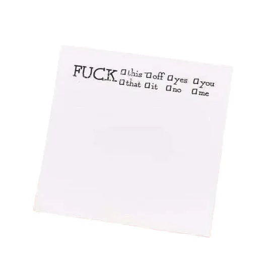 Square 7.5cm sticky notes with colourful English phrase covers and adhesive backing
