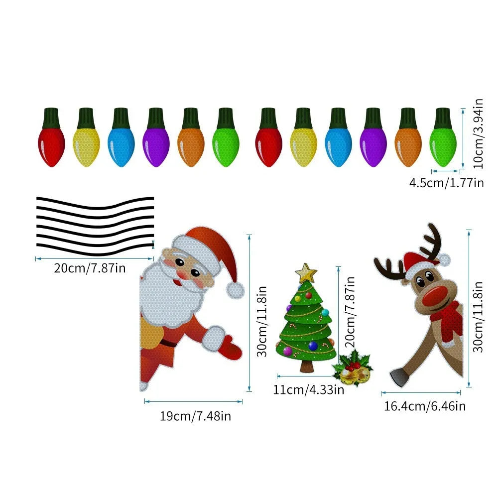 Reflective Christmas elk magnetic car decoration sticker with cartoon design in RFM025 colour