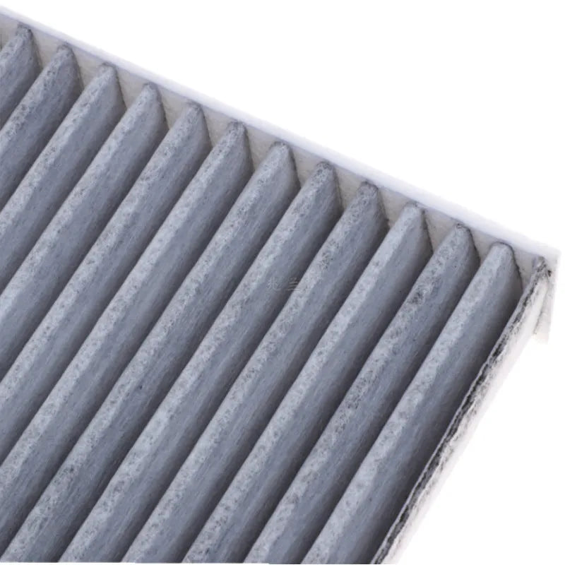 Grey Geely air conditioning filter element measuring 215x210x30mm for Geometry and Emgrand vehicles