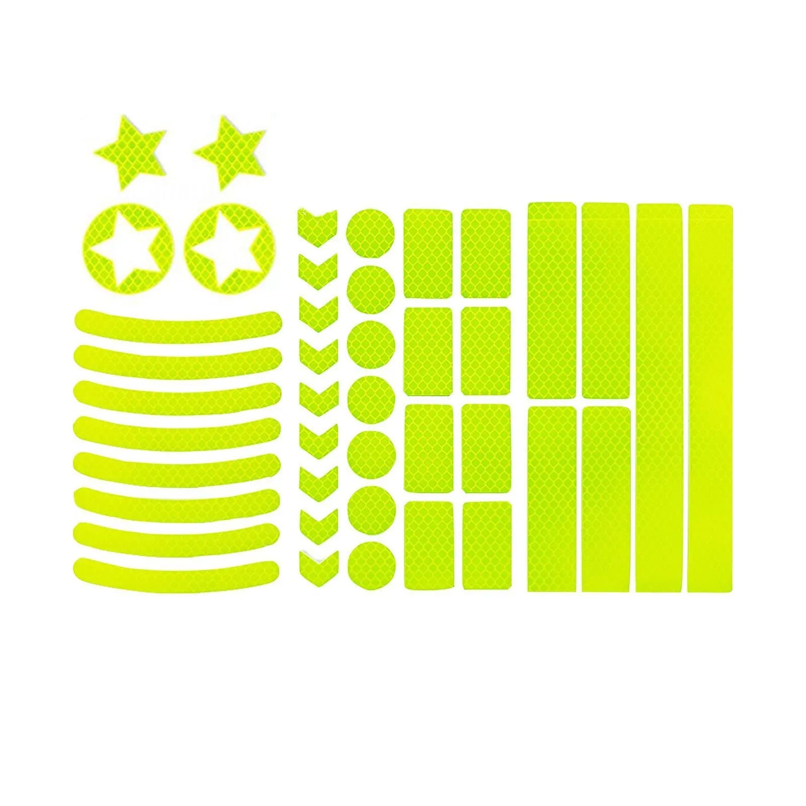 Bicycle reflective tape with geometric grid pattern in four colour options measuring 11.5 by 21cm