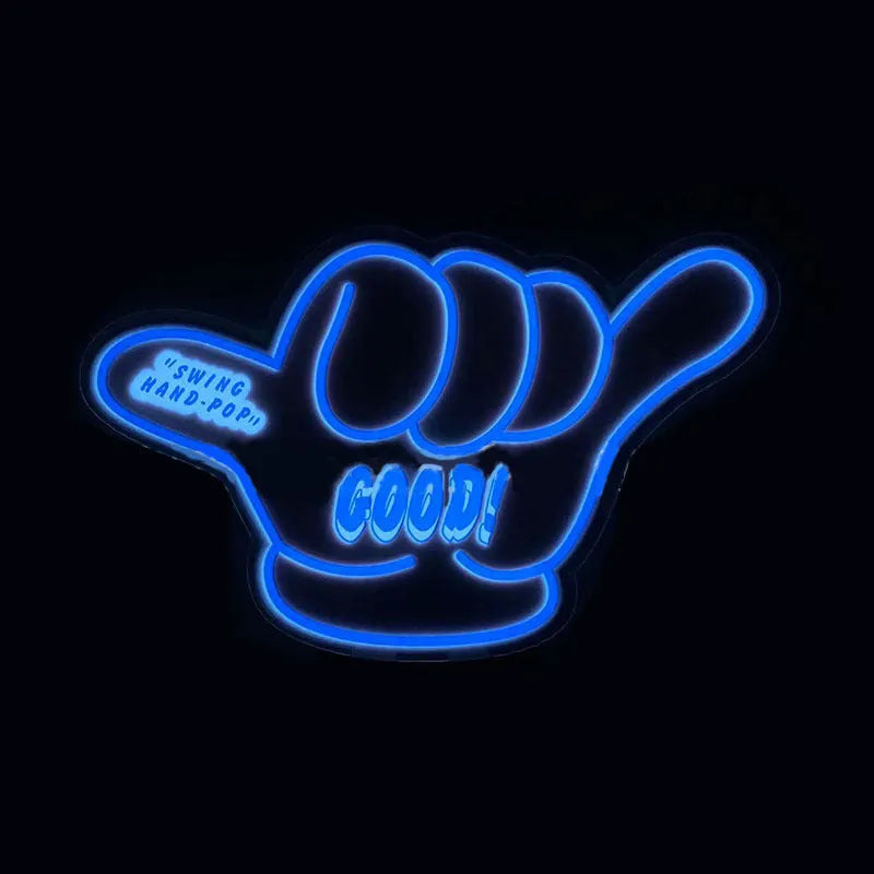 Luminous wall stickers with battery driver showing various text designs in illuminated state