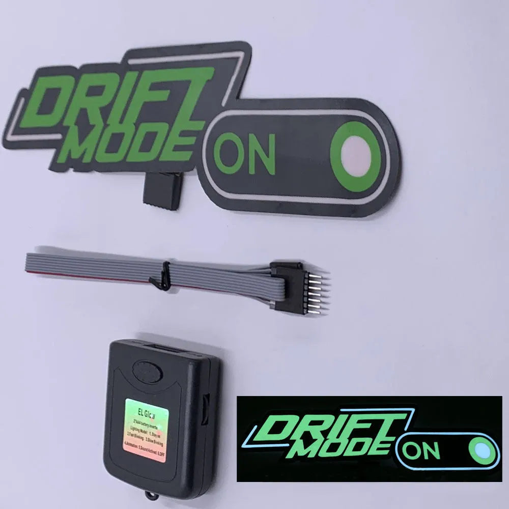 Luminous wall stickers with battery driver showing various text designs in illuminated state