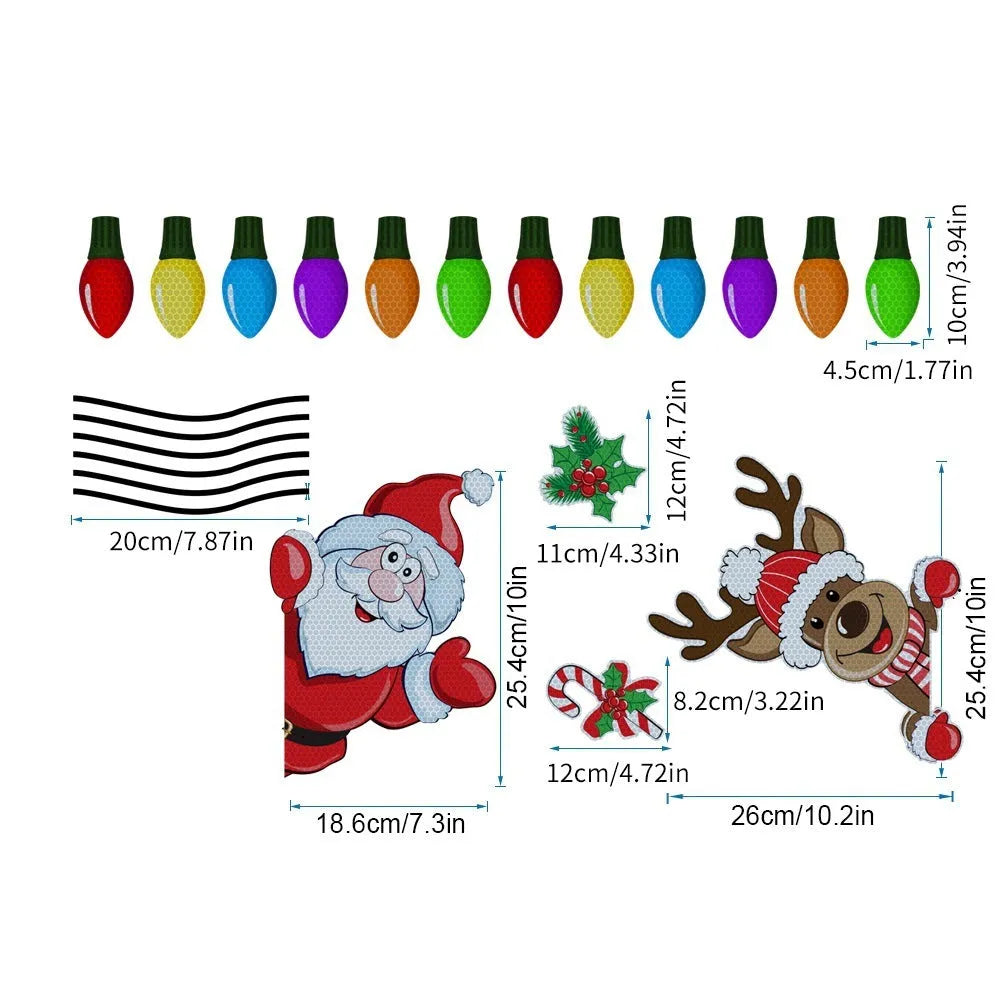Medium reflective magnetic sticker featuring a cartoon Christmas elk in RFM026 6 threads colour.
