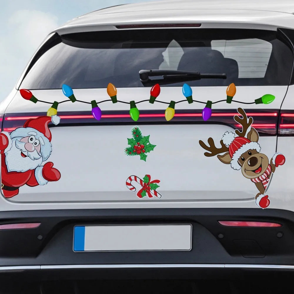 Medium reflective magnetic sticker featuring a cartoon Christmas elk in RFM026 6 threads colour.