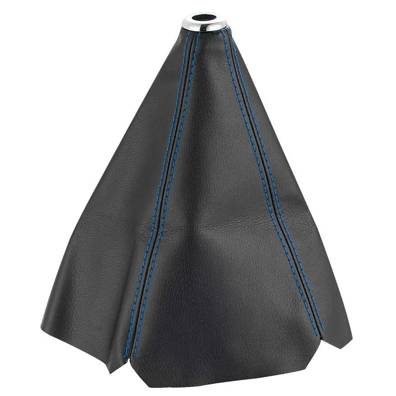 Black PU leather gear cover fitted on General Motors vehicle gear stick