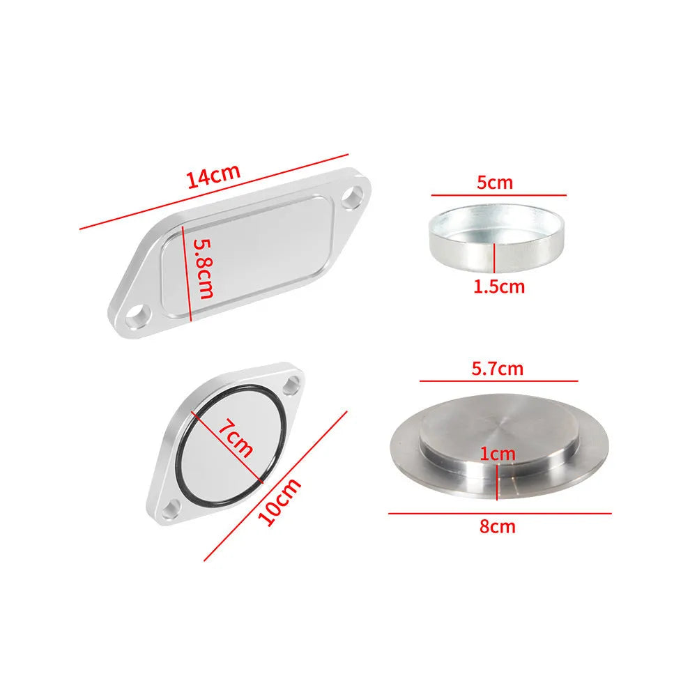 Silver aluminium alloy valve cover for diesel engine replacement.