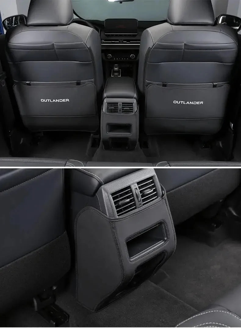 Three leather anti-kick pads for 2023 Outlander seat armrest and centre console protection