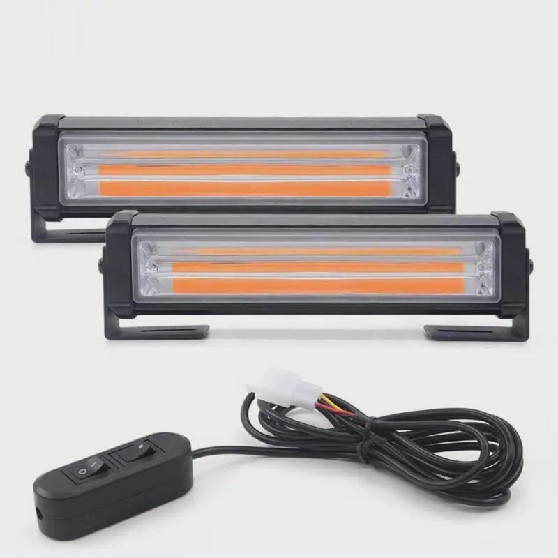 Yellow aluminium alloy strobe warning light for trailers with 160mm diameter housing