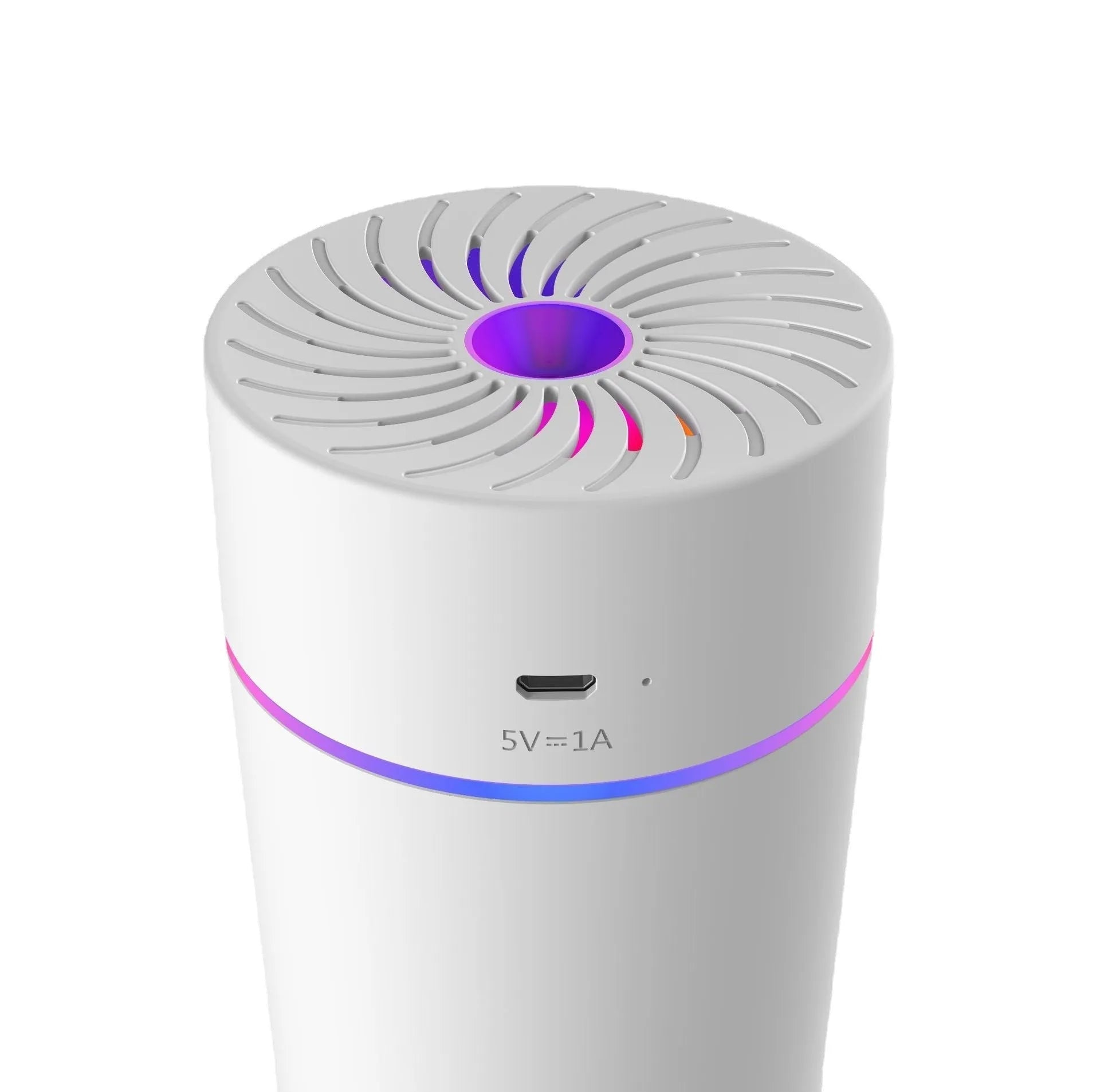 Compact car USB mini humidifier in black or white with adapter line for automobile air purification