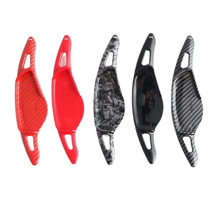 ABS carbon fibre steering wheel paddle shift interior modification kit in multiple finish options
