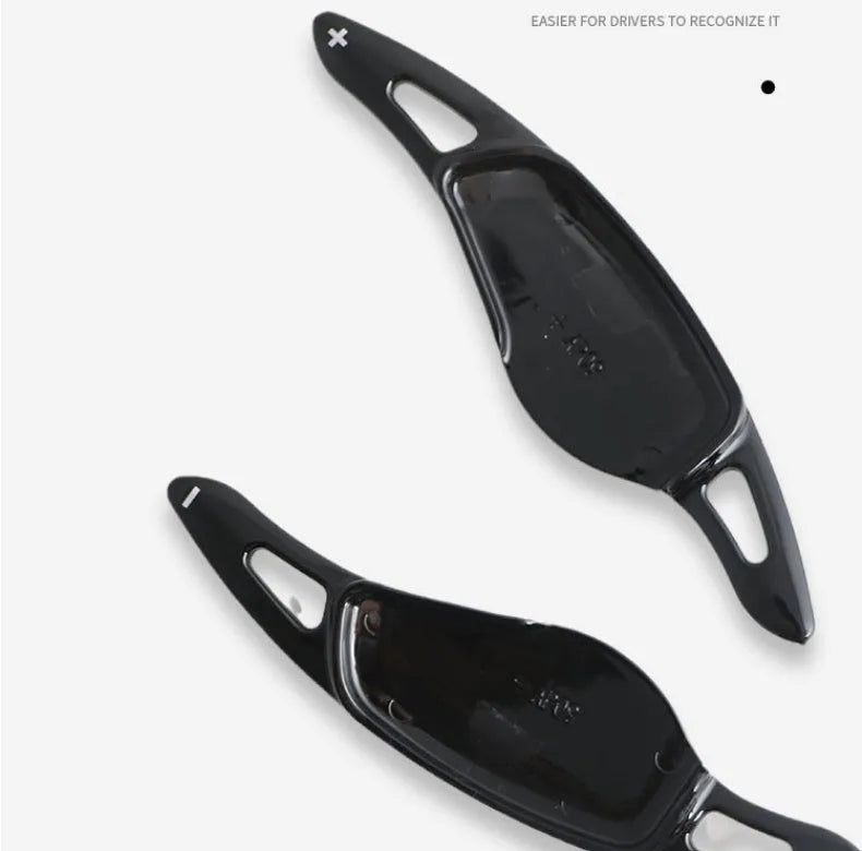 ABS carbon fibre steering wheel paddle shift interior modification kit in multiple finish options