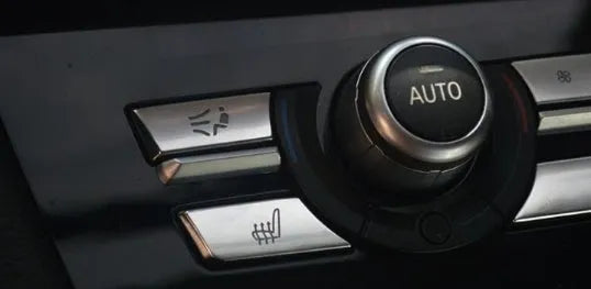 Silver automotive air conditioning button replacement set with multiple fitting options