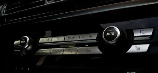 Silver automotive air conditioning button replacement set with multiple fitting options