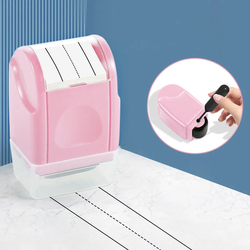 Plastic English line roller seal in seven colour options for educational stamping