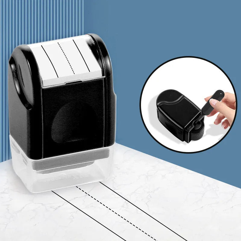 Plastic English line roller seal in seven colour options for educational stamping