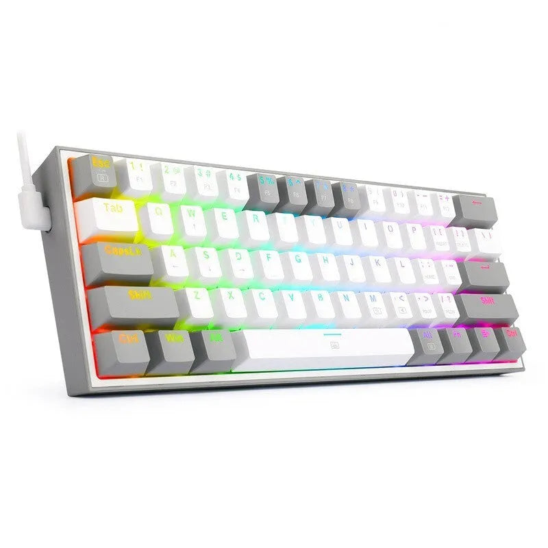 K617 mechanical keyboard with RGB lighting and white pink colour scheme