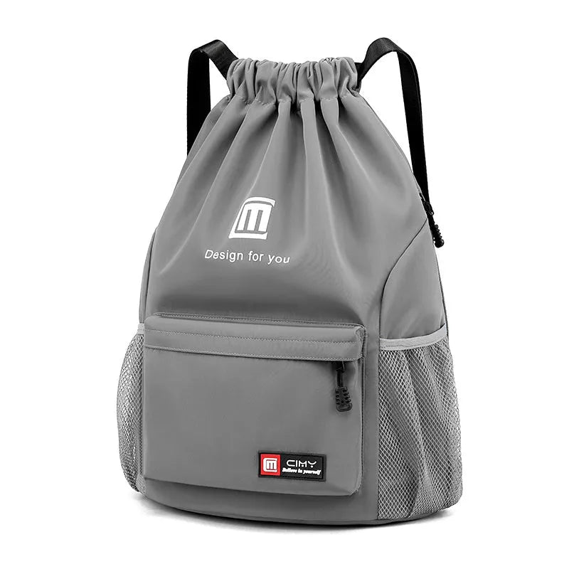 Waterproof Oxford travel backpack in multiple colours with drawstring closure and shoulder straps