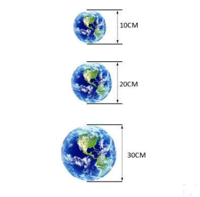 Luminous 3D Earth wall sticker glowing in dark on bedroom ceiling available in 30cm size