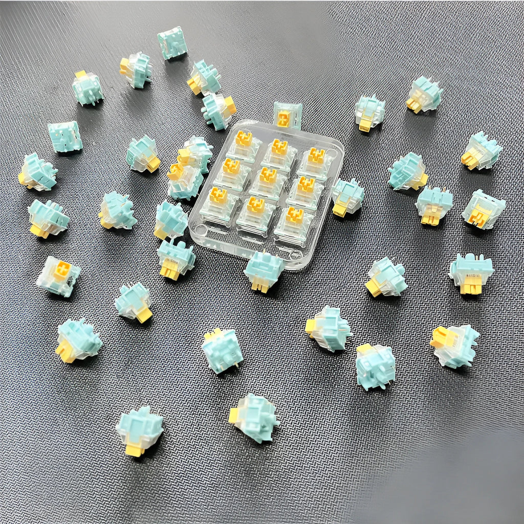 36 Sea Salt Lemon coloured mechanical keyboard switches with silent linear design for hot-swap keyboards