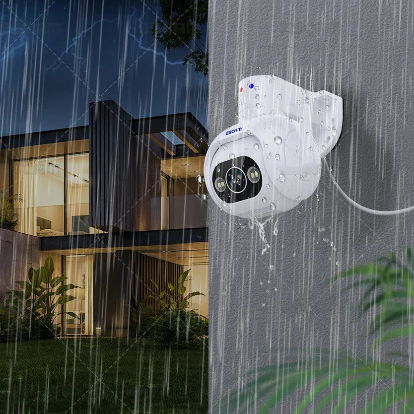 Smart Colour Night Vision H265 4MP IP66 waterproof outdoor security camera on wall mount