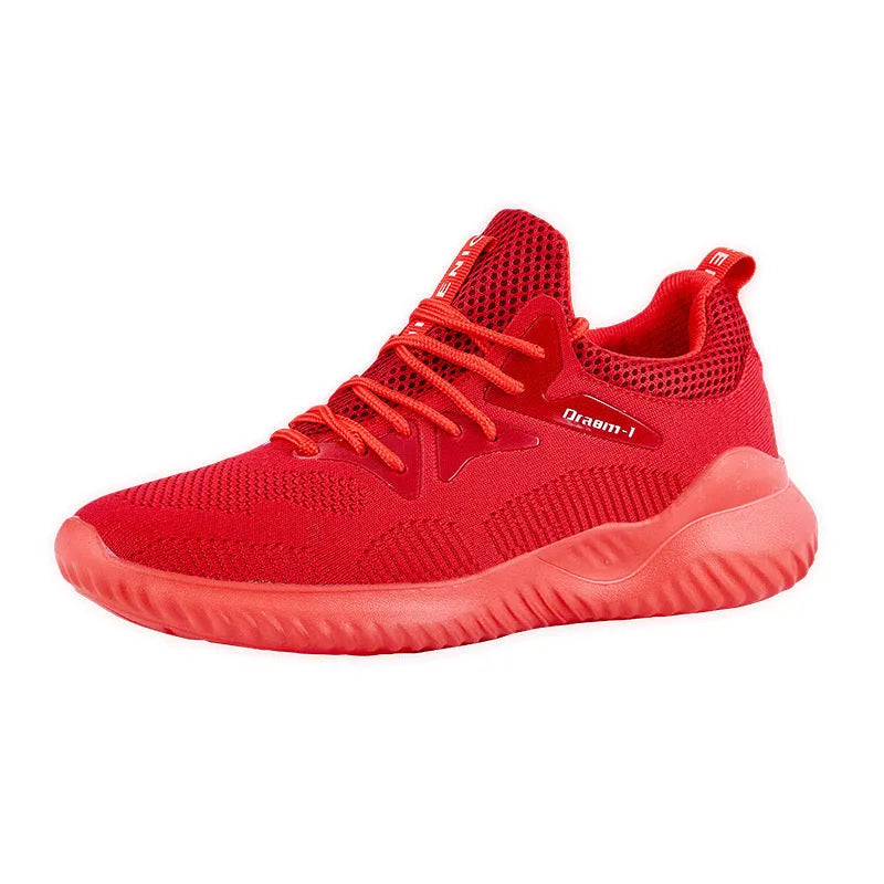 Student breathable running shoes in multiple colours with mesh upper and front strap
