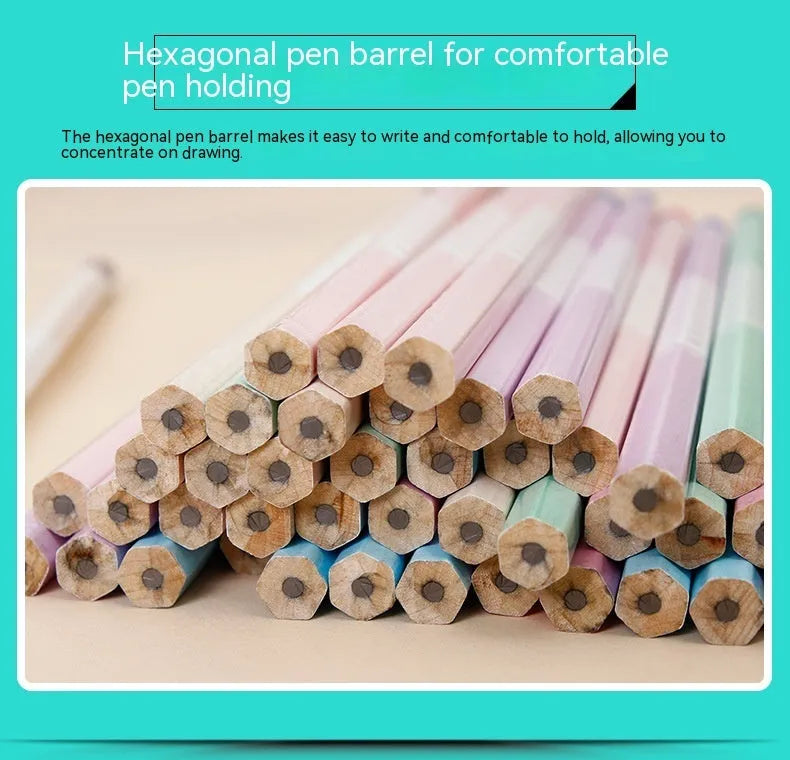 Basswood six-angle thermal transfer pencil with HB hardness for technical drawing applications