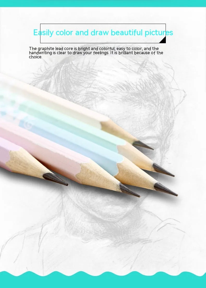 Basswood six-angle thermal transfer pencil with HB hardness for technical drawing applications