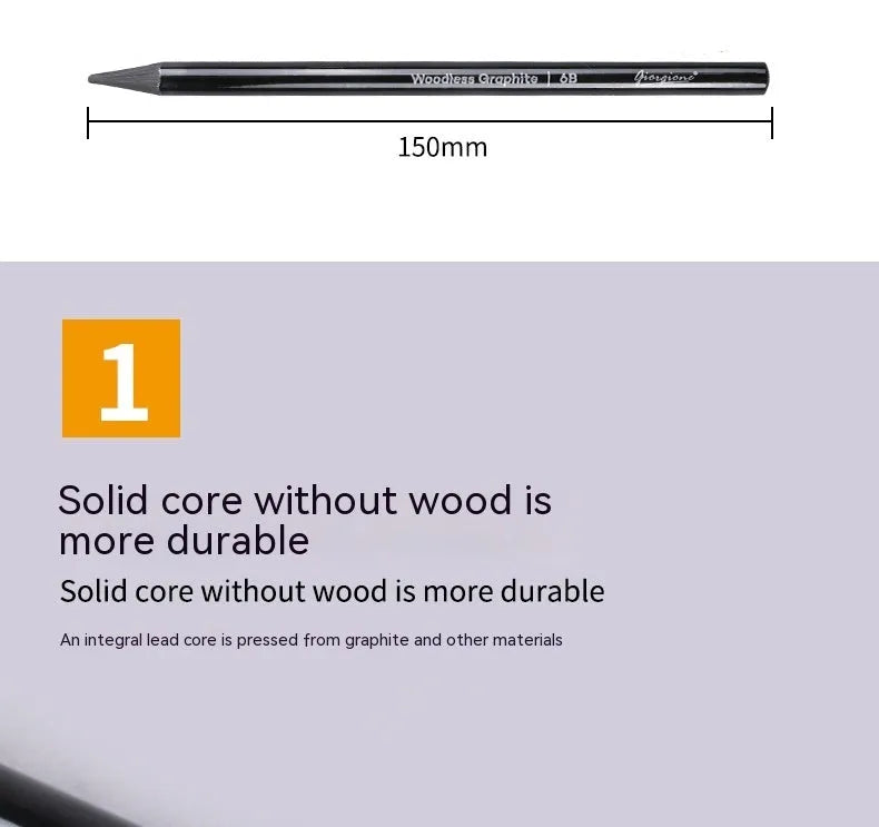 Set of nine wooden drawing pencils on a card, including graphite and carbonized pencils for sketching.
