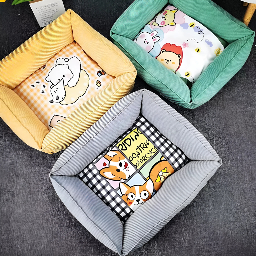 Dog winter cotton pet nest in fine velvet fabric with PP cotton filling showing colour options