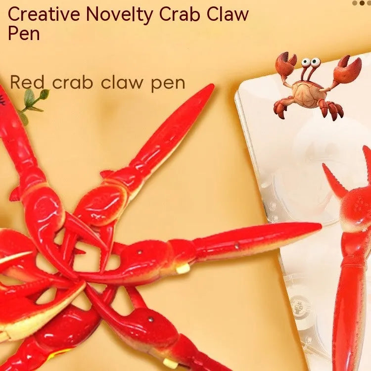 Crab-shaped ballpoint pen with pressing can clip mechanism for playable fun