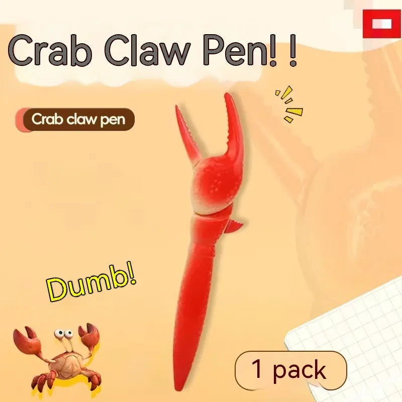 Crab-shaped ballpoint pen with pressing can clip mechanism for playable fun