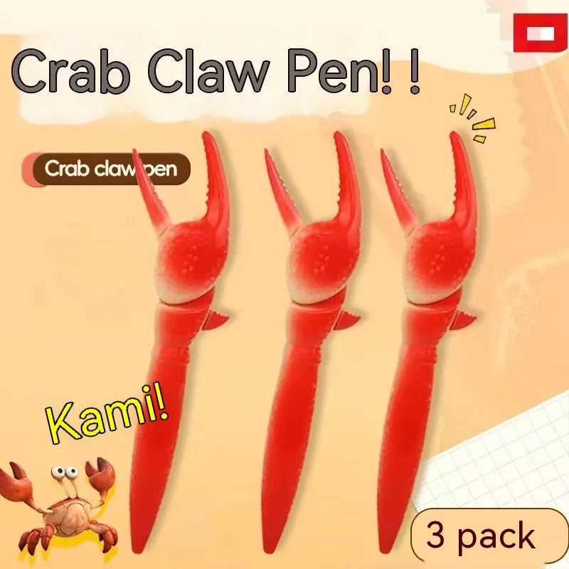 Crab-shaped ballpoint pen with pressing can clip mechanism for playable fun