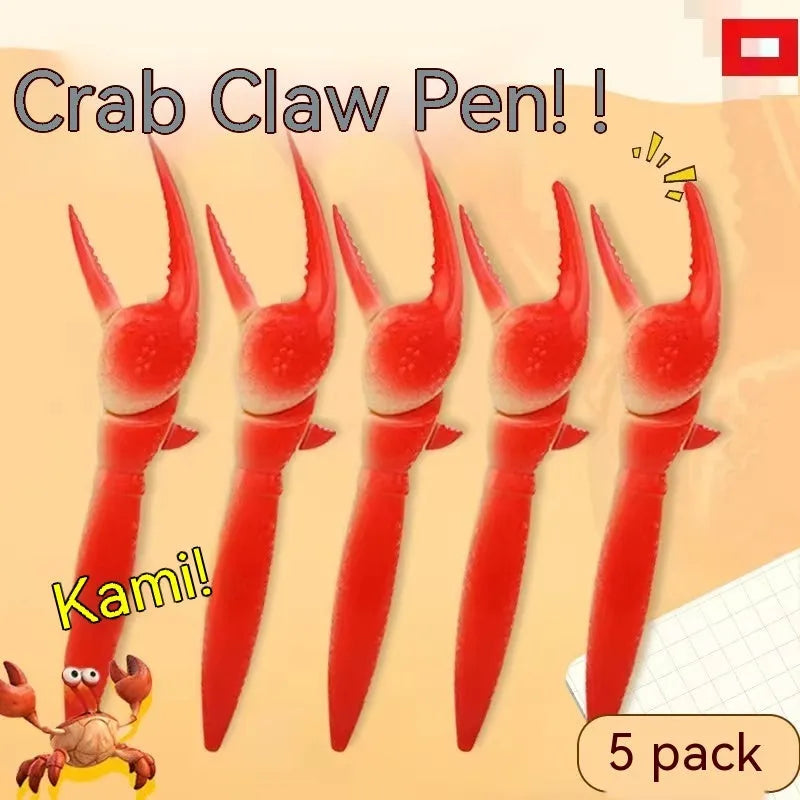 Crab-shaped ballpoint pen with pressing can clip mechanism for playable fun