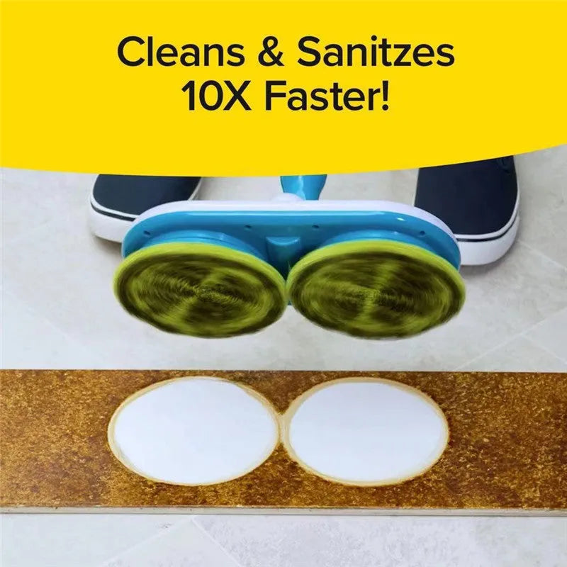 Wireless electric floor mop with USB charging port and assorted cleaning cloths