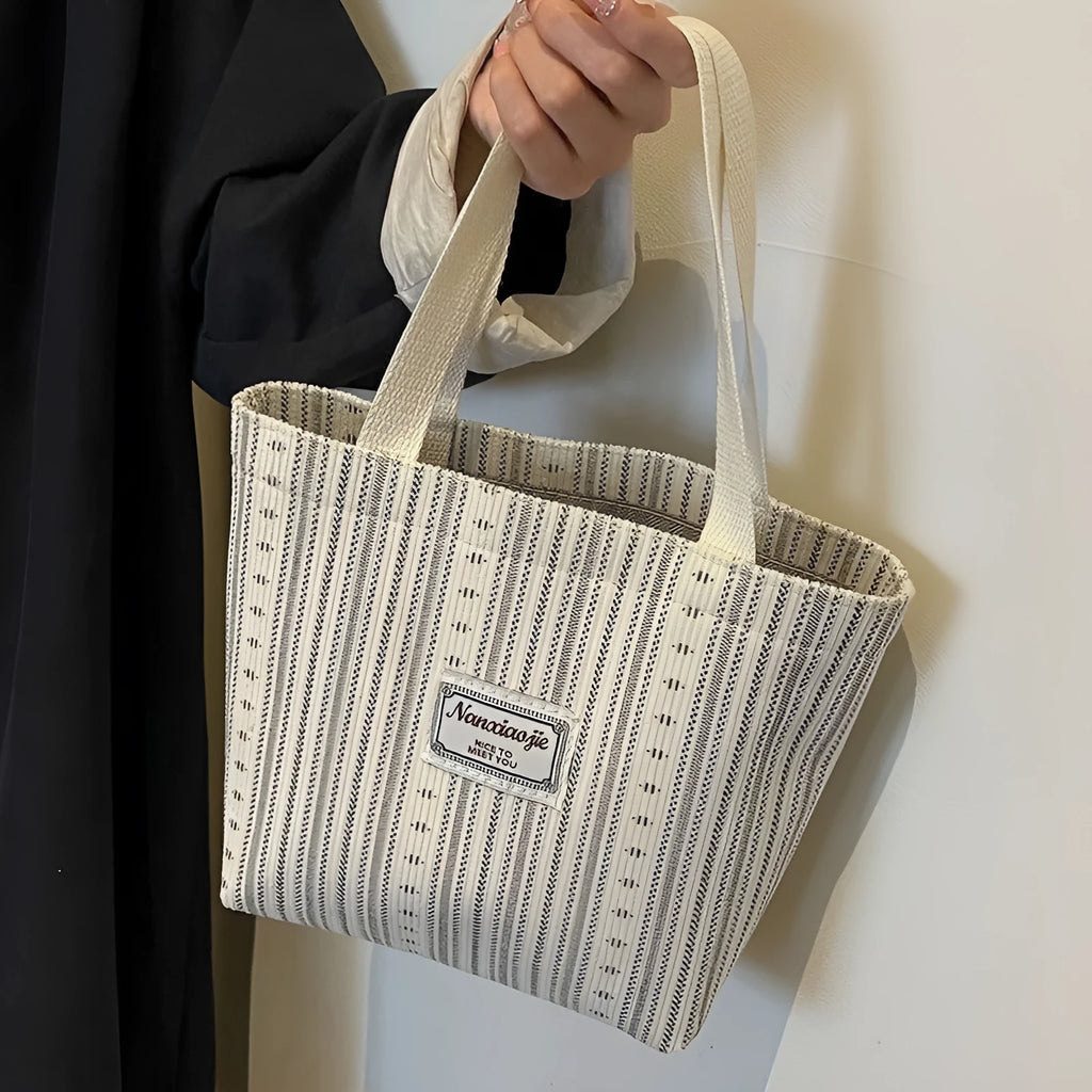 Japanese style corduroy crossbody bag in dark brown, grey, or ivory white with large capacity