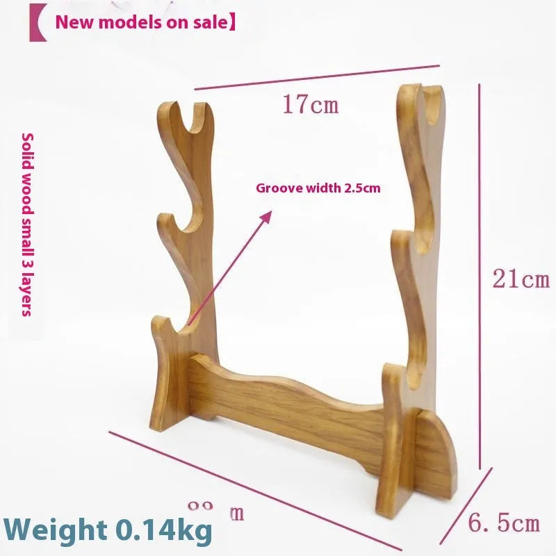 Chinese style handmade wooden wall bracket shelf with multiple layer options on a plain background.