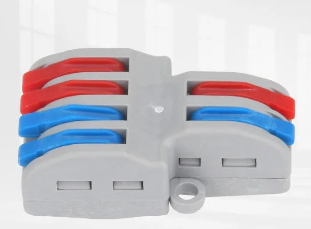 Quick wire connector with fire insulation shell for 32A current and 0.08-4.0mm² wires.