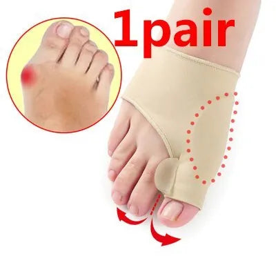 Corrective bunion socks with silicone gel pad and toe separator in three sizes