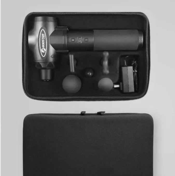 Black and white muscle relaxation massager with 24V battery and adjustable speed control