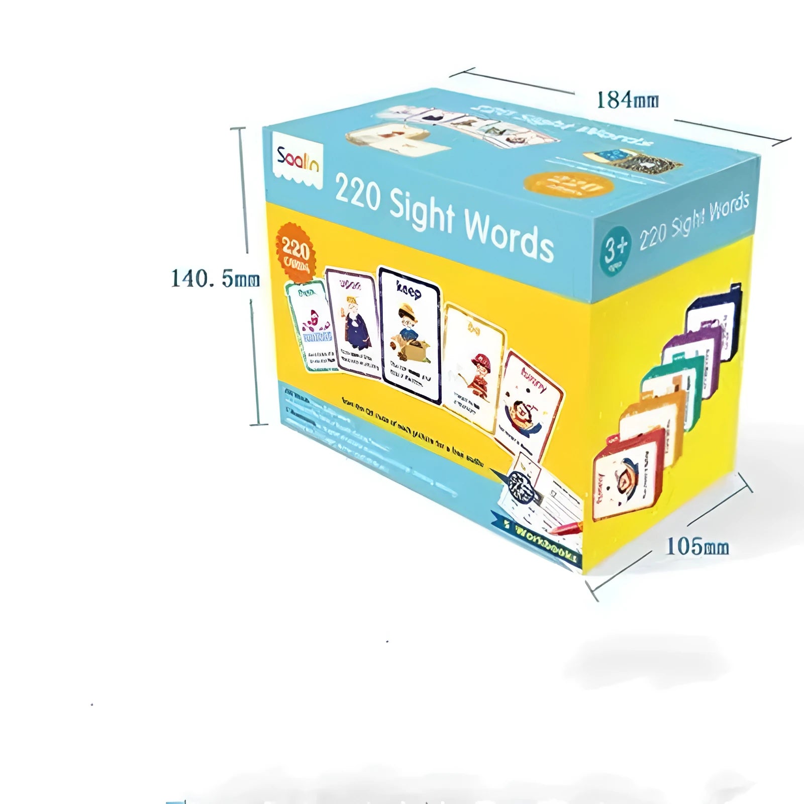 220 high frequency word gift box set with coated paper cards and five workbooks for early childhood education