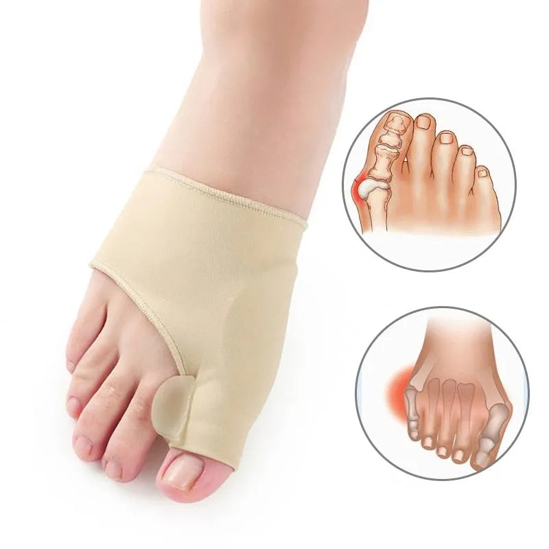 Corrective bunion socks with silicone gel pad and toe separator in three sizes