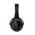 Black silent disco wireless headphones with 40mm drivers and 3.5mm plug