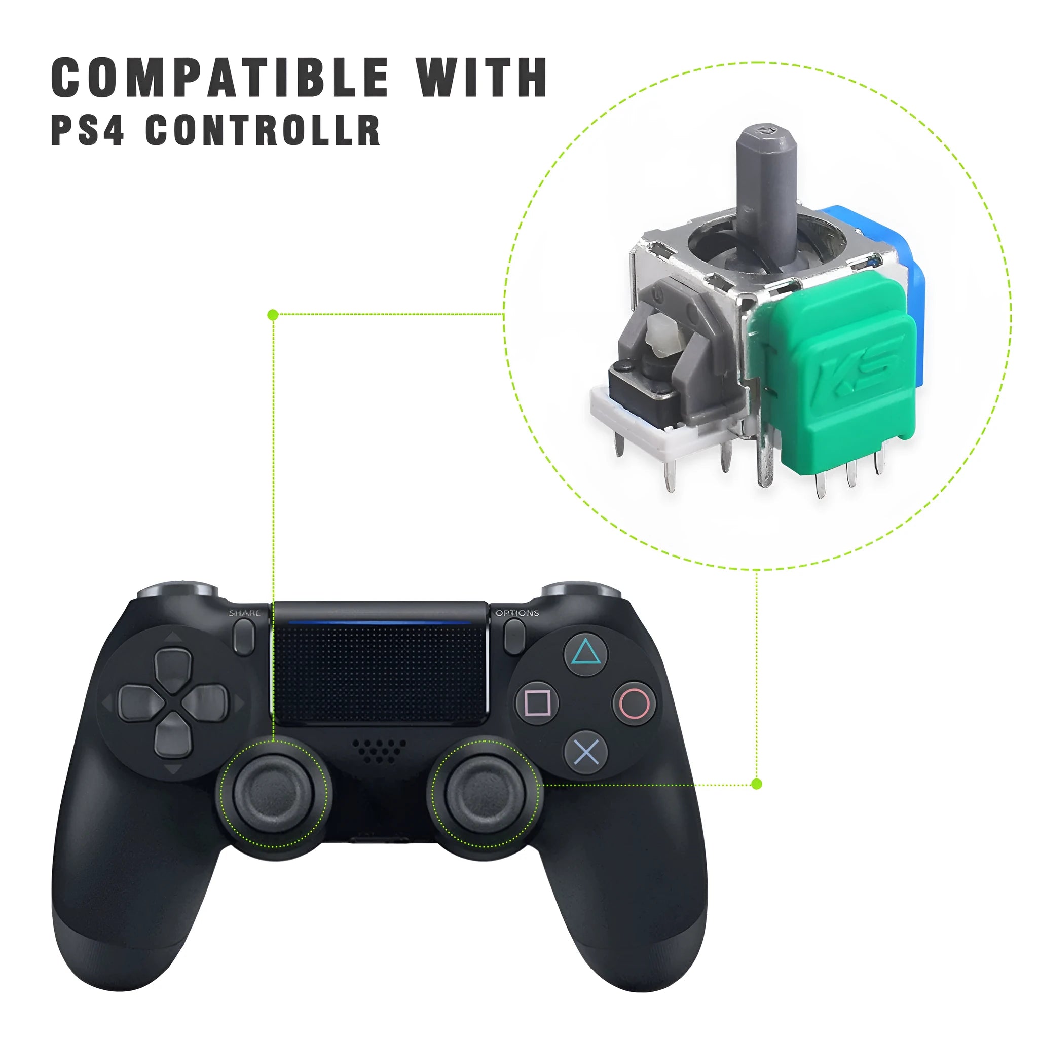 Hall effect magnetic joystick replacement module for PS5 PS4 Switch XBOX controllers