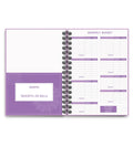 J12 purple coil-bound financial planning notebook with pen and sticker accessories for monthly budgeting